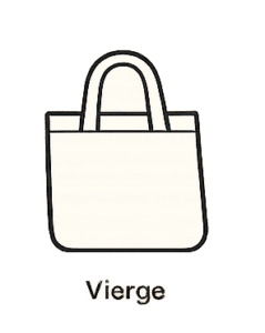 Dessin au trait simple d'un sac fourre-tout avec deux anses, portant l'inscription 