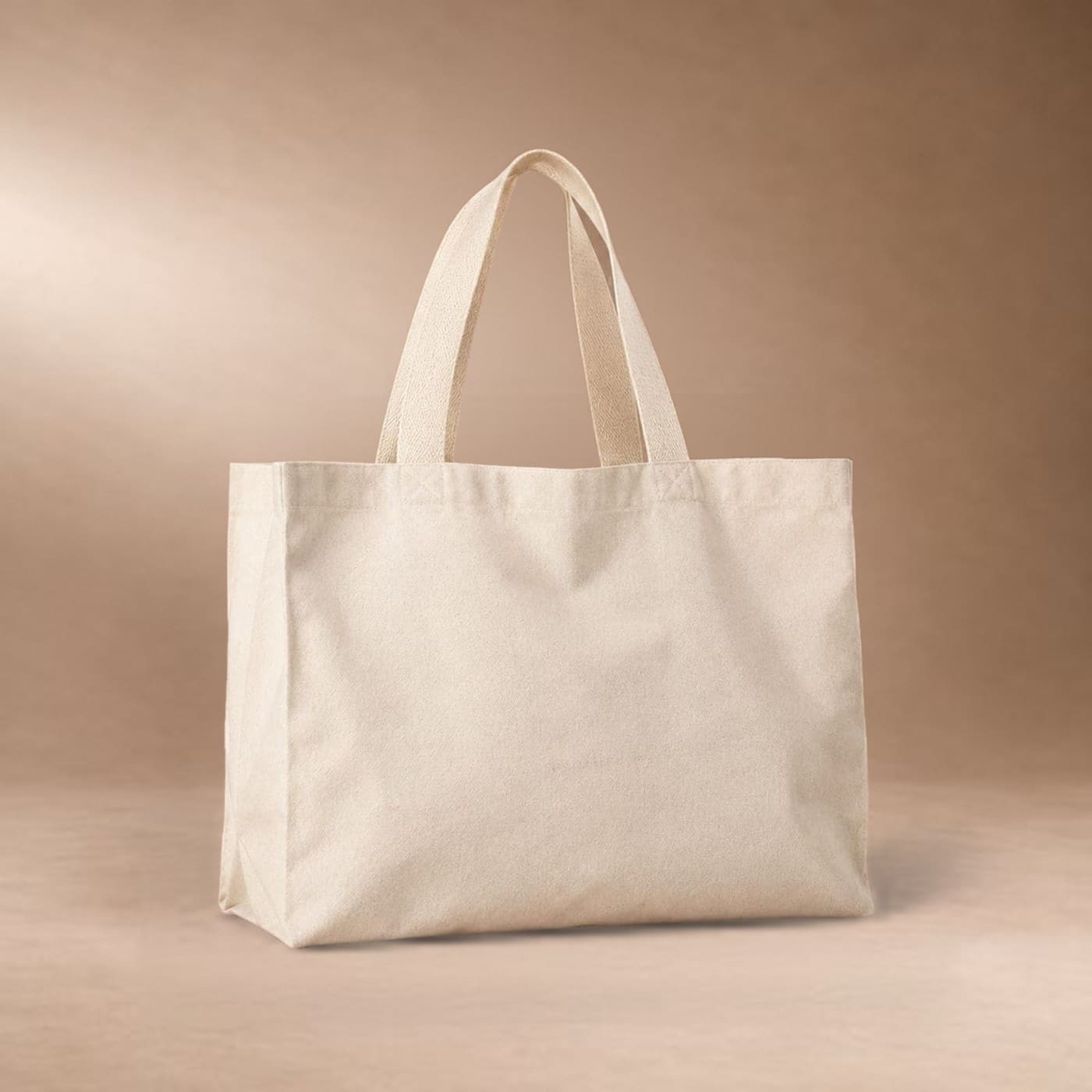 Cabas personnalisable horizontal en coton bio écru