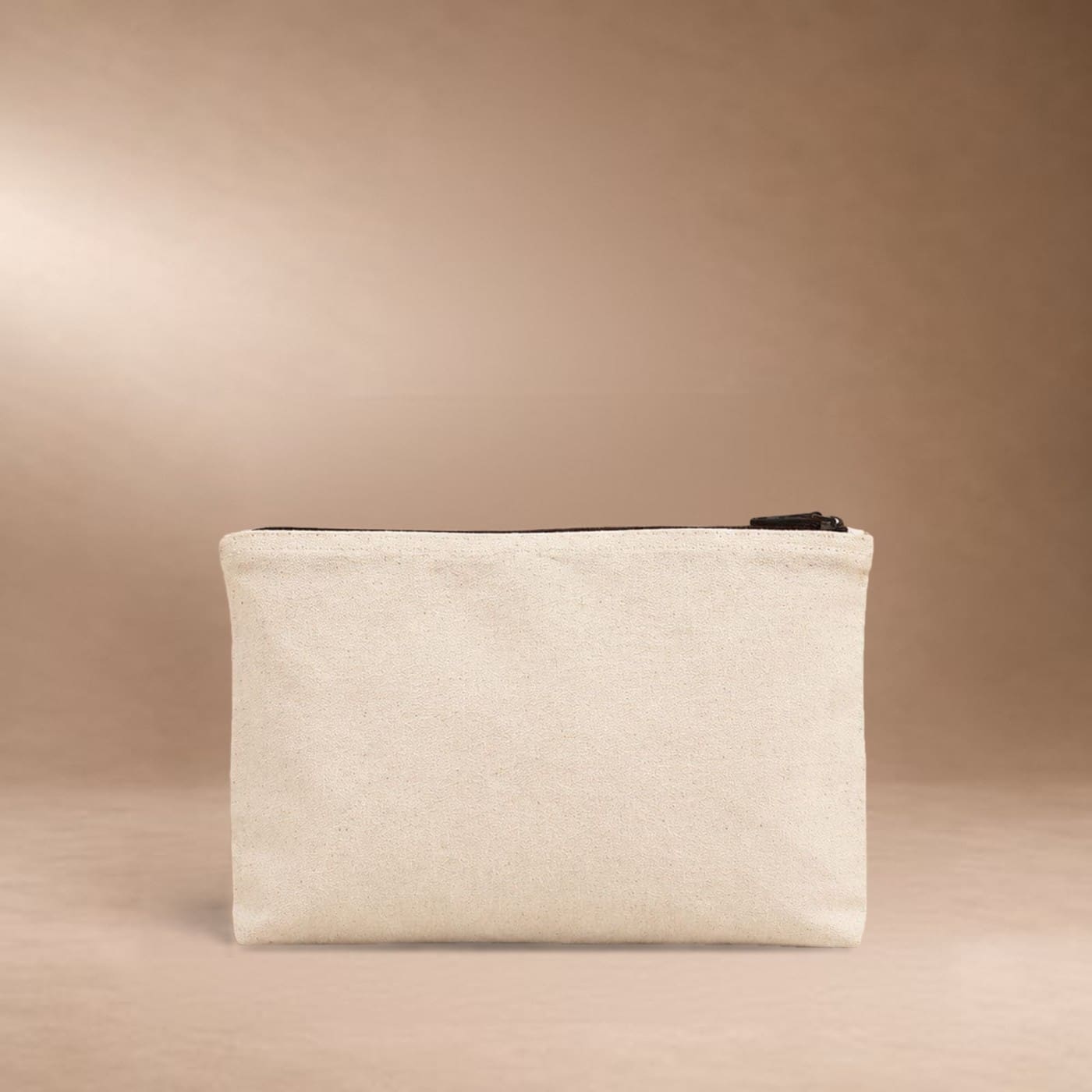 Trousse personnalisable en coton bio écru, fermeture zippée